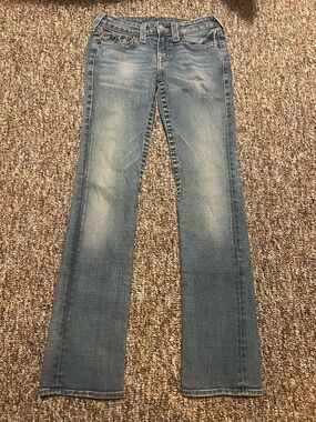 True Religion Women’s Light Wash High Rise Denim Skinny Ankle Jeans Size 29